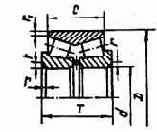 Подшипники роликовые конические радиально-упорные двухрядные (из ГОСТ 6364-8).