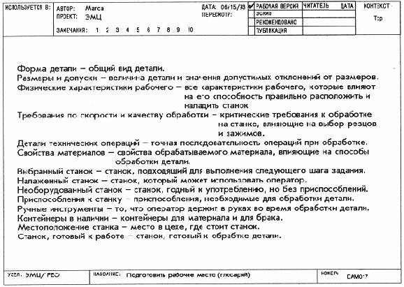 Определение терминологии с помощью глоссария