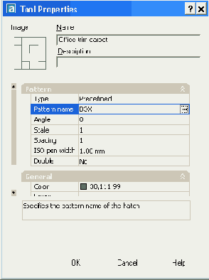 Изменение свойств заливки (штриховки)
