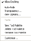 Контекстное меню панели TOOL PALETTES