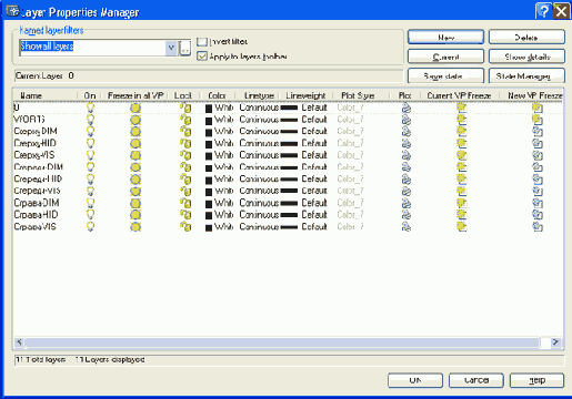Слои создаваемые командой SOLVIEW