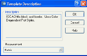 Диалоговое окно Template Description