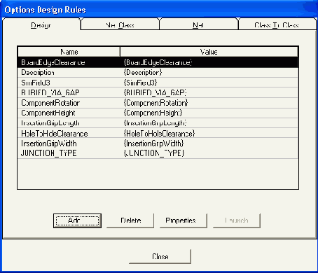 ���� ������� Options/ Design Rules