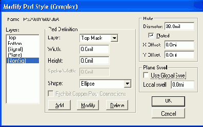 ����� ���������� �������� (Pad Stacks) � ���������� ��������� (Via Stacks)