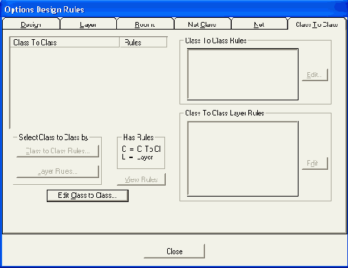 �������� Class to Class ������� Options/Design Rules
