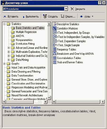 �������� ������� STATISTICA Data Miner