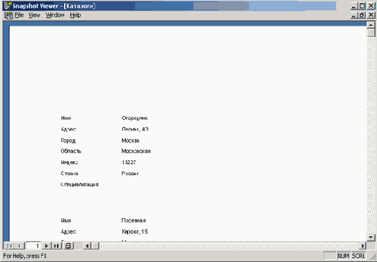 ����� ������������� ����������� ���������� Snapshot Viewer
