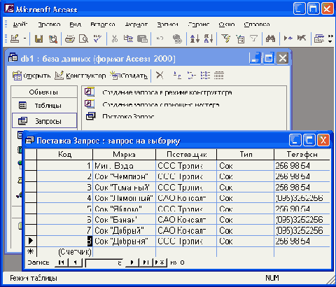 ���� ���� ������ Access 2002 