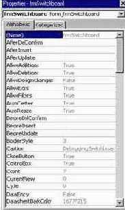 Окно Properties Window