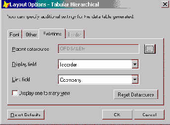 Диалоговое окно Layout Options