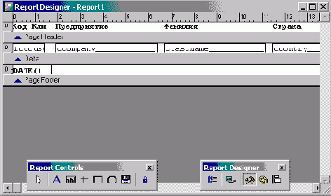 Использование команды Quick Report для размещения полей
