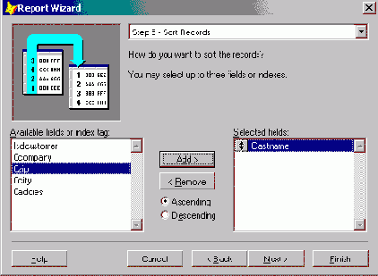 Использование мастера для создания однотабличного отчета