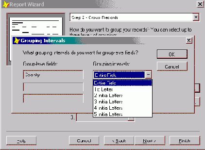 Использование мастера для создания однотабличного отчета