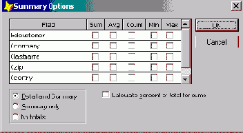 Использование мастера для создания однотабличного отчета
