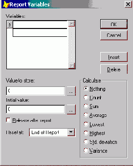 Использование в отчете переменных