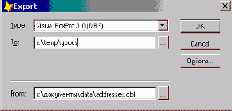 Экспорт данных
