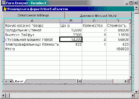 Электронная таблица