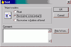 Размещение в отчете текстовой информации