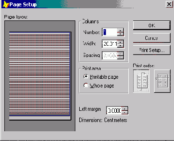 Разметка страницы отчета