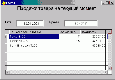 Создание формы с использованием таймера