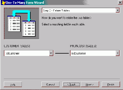 Создание многотабличной формы с помощью мастера