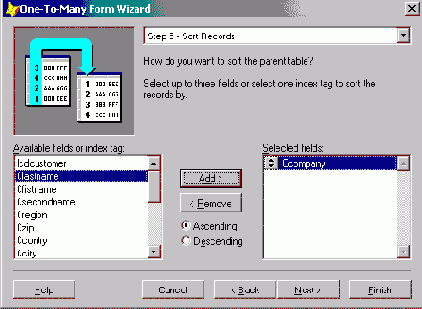Создание многотабличной формы с помощью мастера