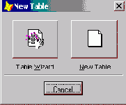 Создание таблицы с помощью мастера