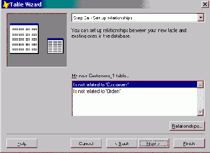 Создание таблицы с помощью мастера