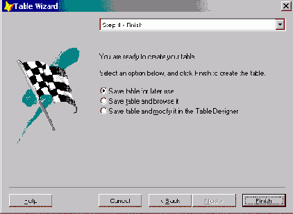 Создание таблицы с помощью мастера
