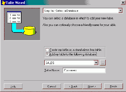 Создание таблицы с помощью мастера
