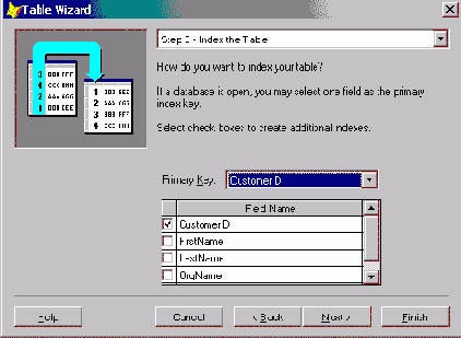 Создание таблицы с помощью мастера