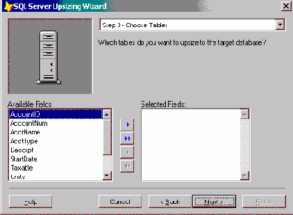 Выбор переносимых таблиц