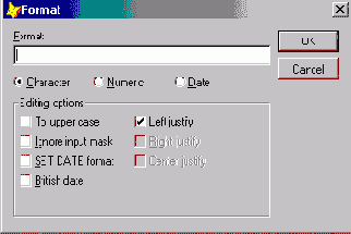 Задание формата данных