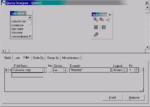 Задание условия точного совпадения значений одного поля