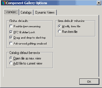 ������� Standard ����������� ���� Component Gallery Options