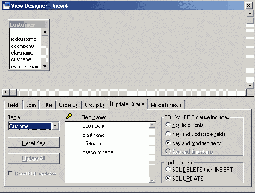 ������� Update Criteria