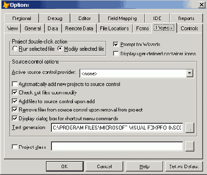 ���������� ���� Prompt Options ��� ������ ���� �������