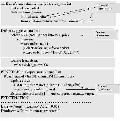 ����� �������� ������ � SQL � Informix-L