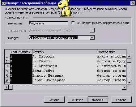 ������ ������� Excel � ���������� Access