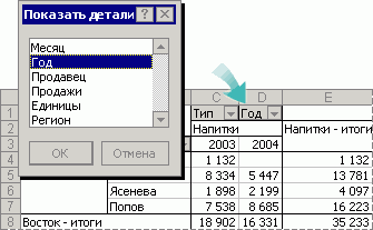 Отобразите или скройте определенные сведения для элемента