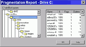 Properties>Fragmentation Report