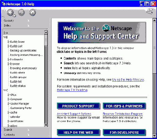 NetHelp � ������ HTML Help �� �������� Netscape