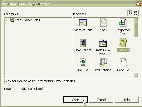 Создание типизированного объекта DataSet