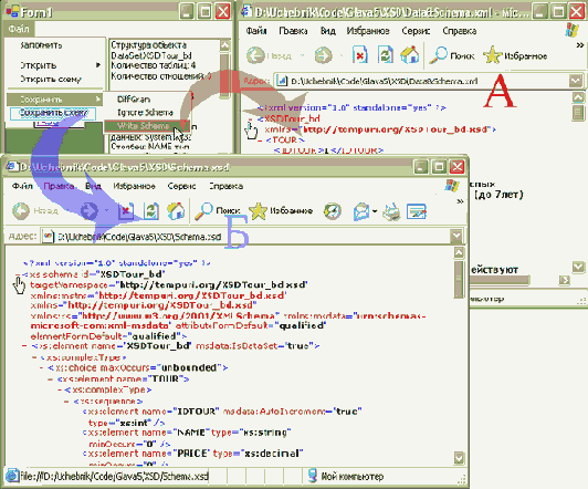 Запись содержимого и структуры типизированного объекта DataSet