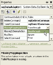 Свойство MissingMappingAction