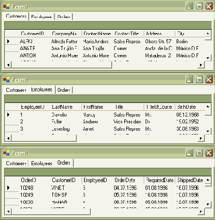 Применение свойства TableMappings для помещения в DataSet нескольких таблиц