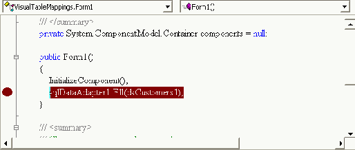 Свойство TableMappings. Окно QuickWatch