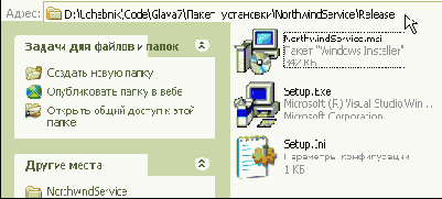 Создание пакета установки web-сервиса