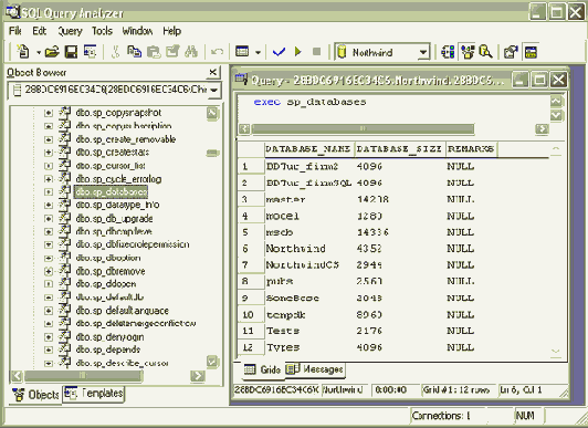 Создание хранимых процедур в SQL Query Analyzer