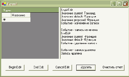 События объекта DataTable